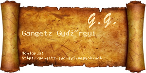 Gangetz Györgyi névjegykártya
